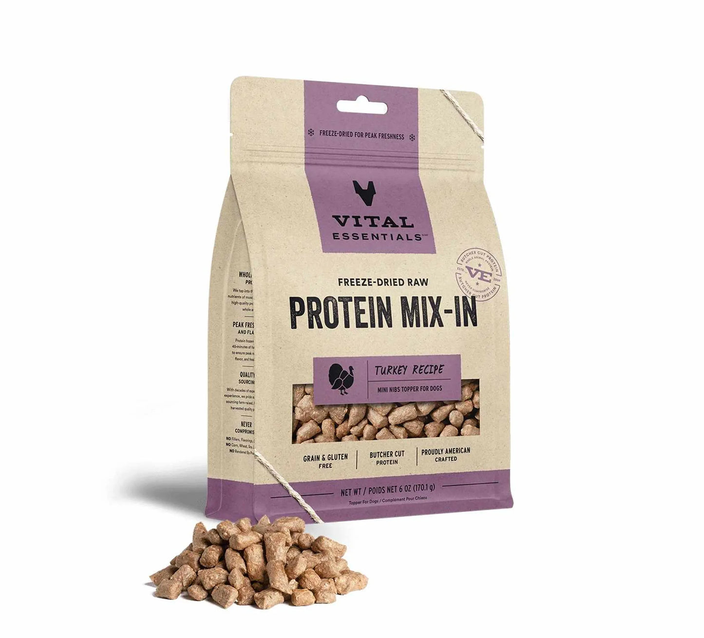 Vital Essentials(R) Freeze-Dried Raw Turkey Protein Mix-In Meal Topper for Dogs