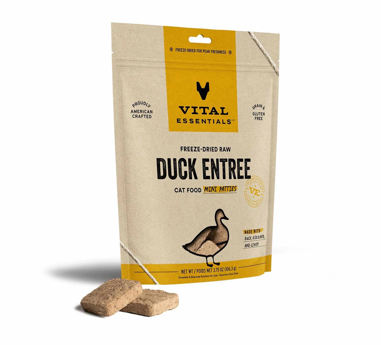 Vital Essentials(R) Freeze-Dried Raw Duck Entree Cat Food Mini Patties