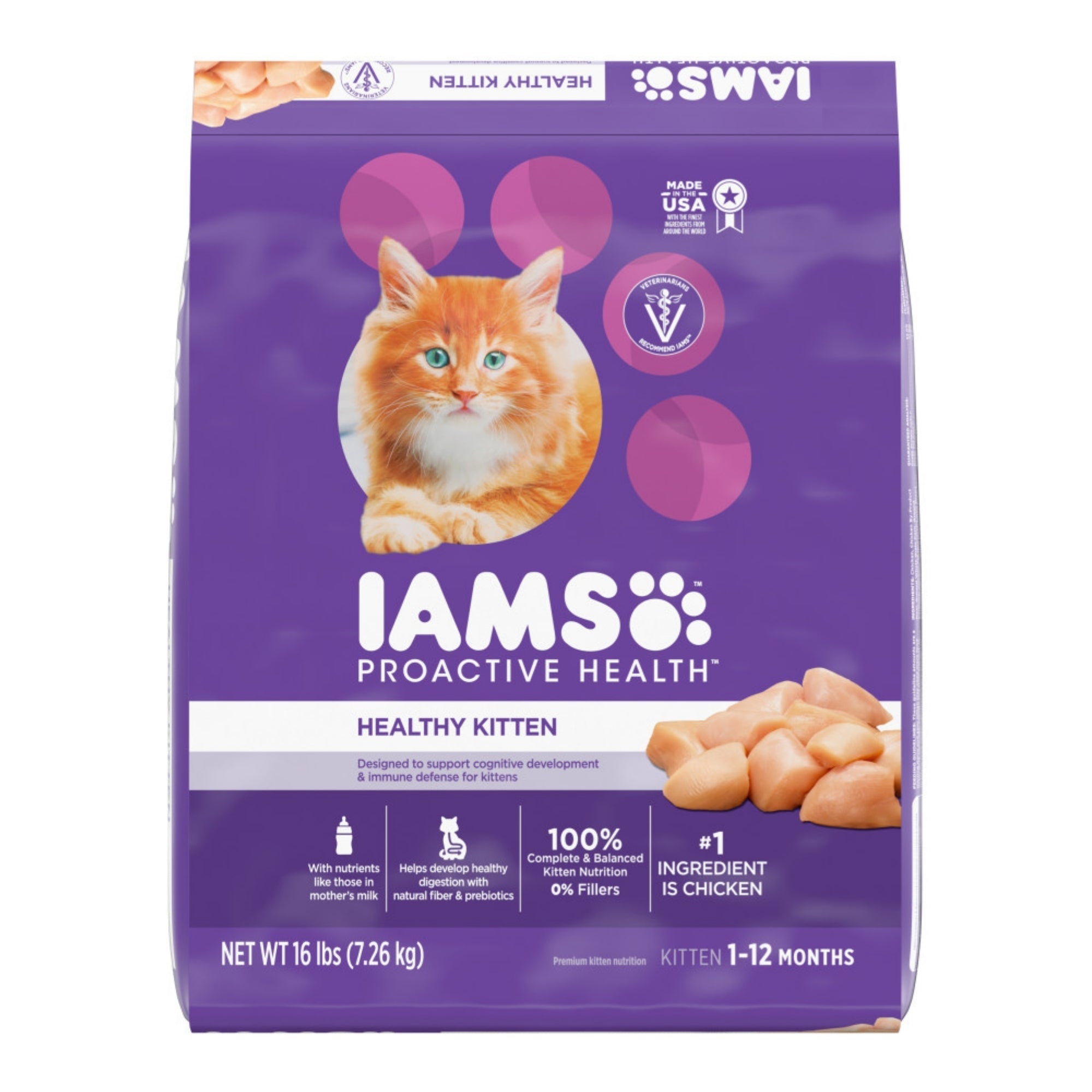 IAMS Proactive Health Kitten Dry Cat Food Chicken 16lb IAMS Cat Food Dry