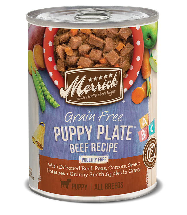 Merrick Grain Free Puppy Plate Beef 12.7oz. (Case of 12) Merrick Dog Food Wet