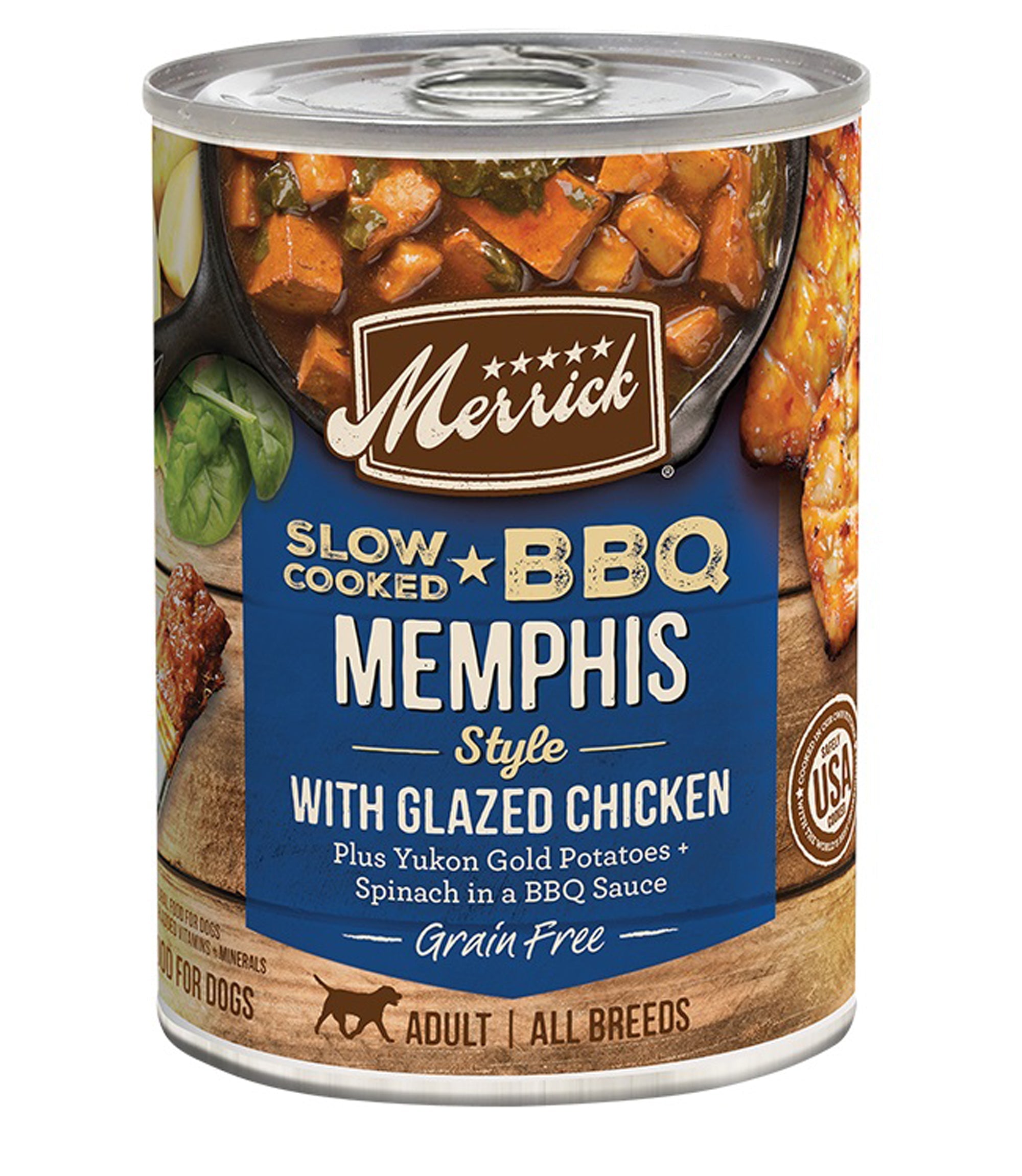 Merrick Dog Slow-Cooked Grain Free Memphis Style Chicken 12.7oz. (Case of 12) Merrick Dog Food Wet