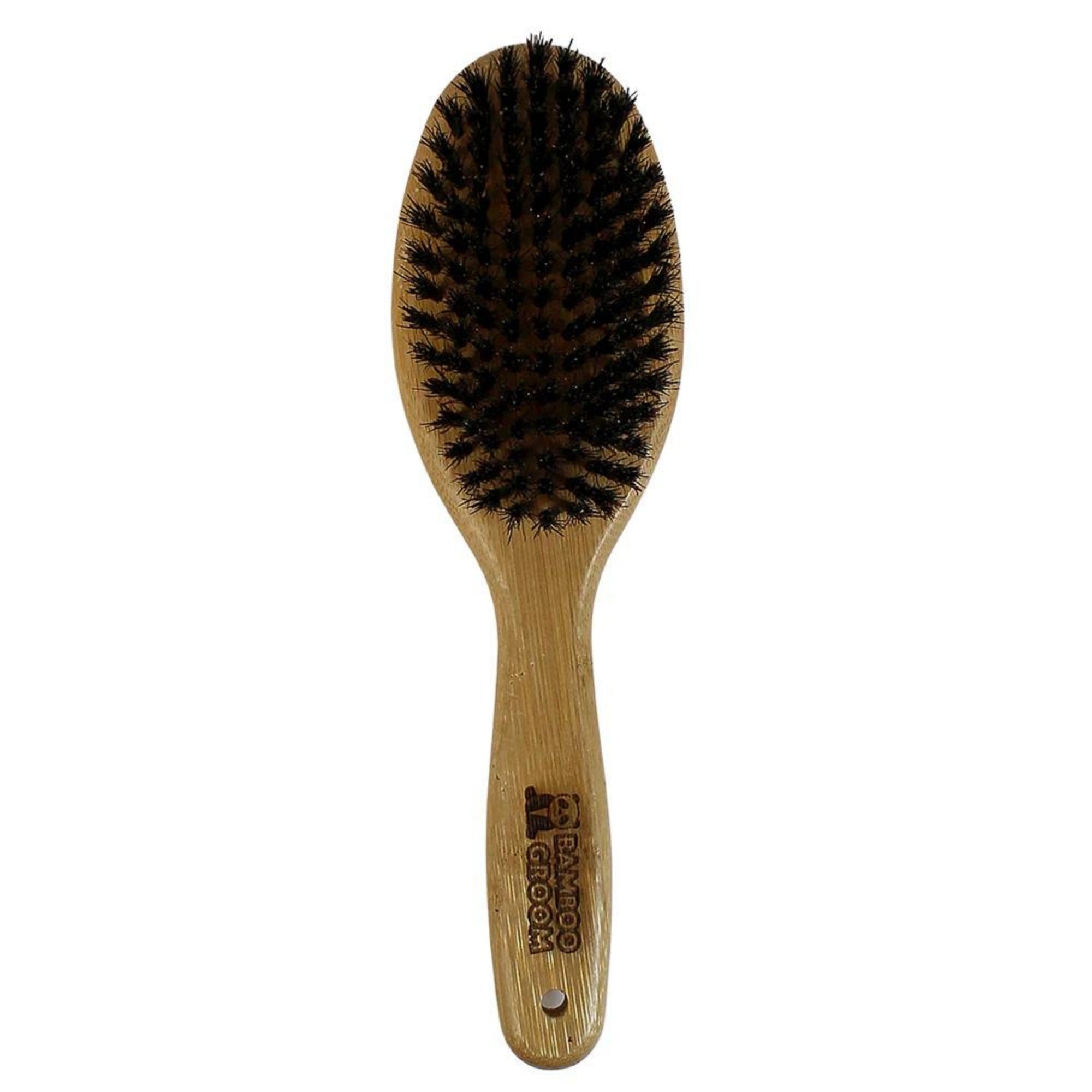 Bamboo Groom Oval Boar Bristle Brush Large Bamboo Groom Dog Grooming Tools