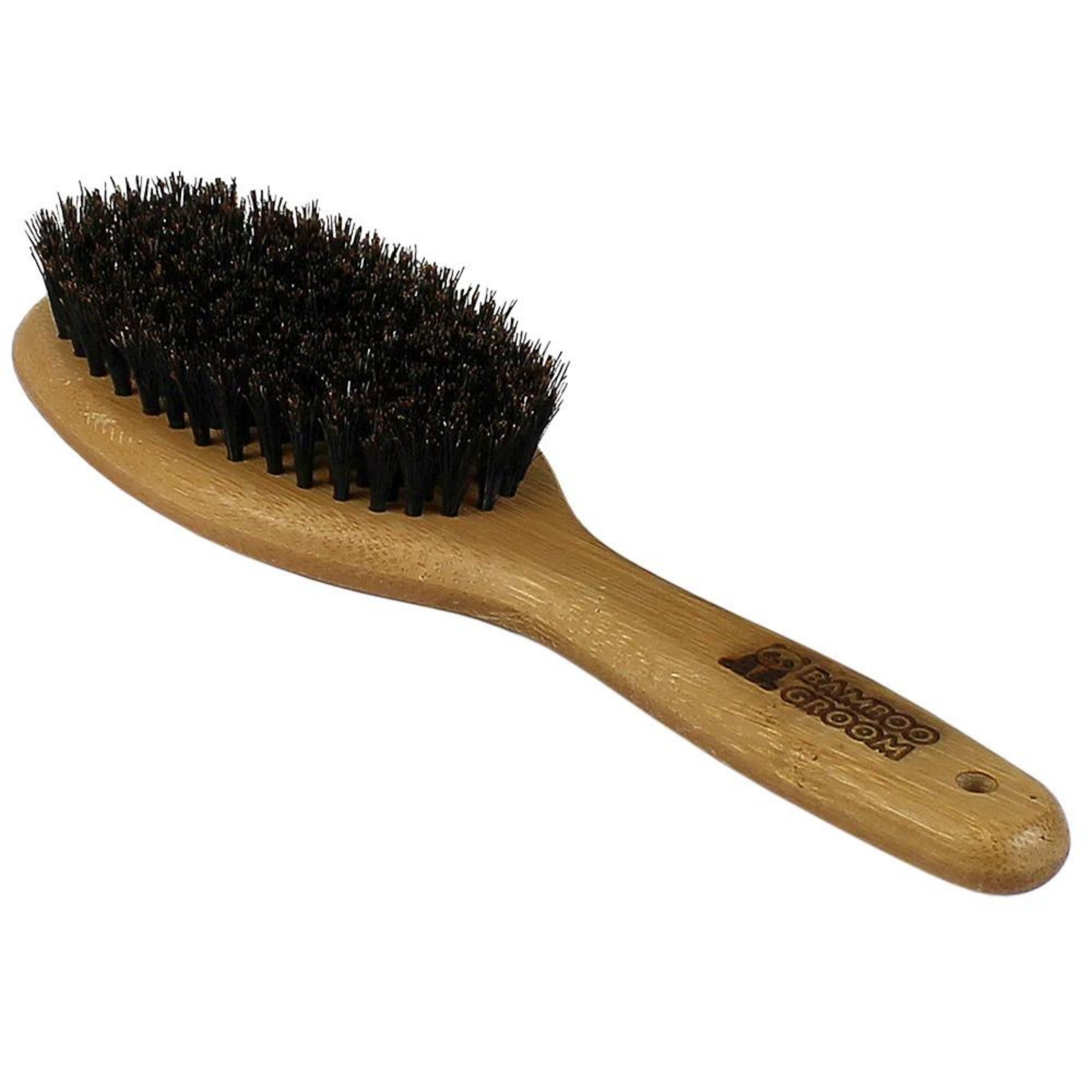 Bamboo Groom Oval Boar Bristle Brush Large Bamboo Groom Dog Grooming Tools