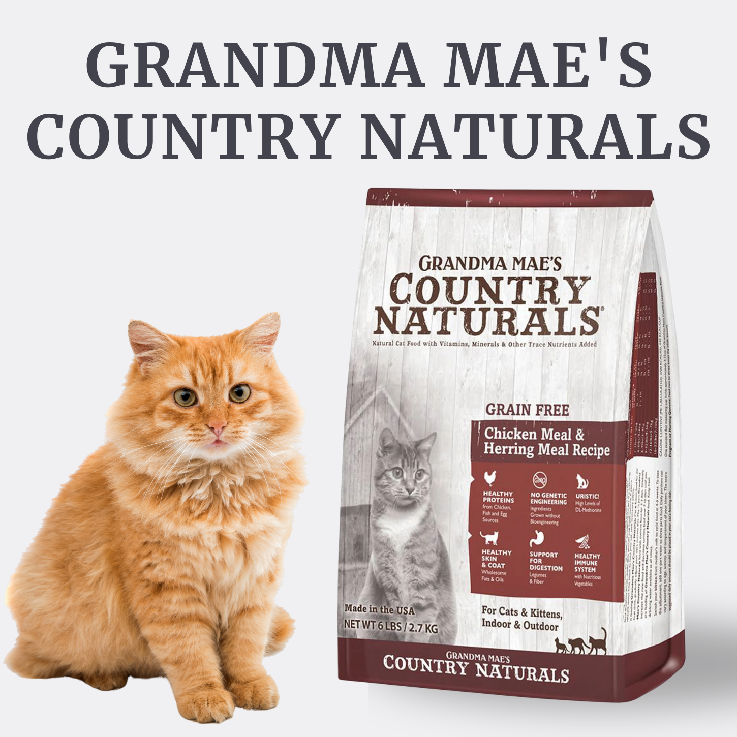 Grandma Mae's Country Naturals Grain Free Dry Cat Food Chicken 6lb Grandma Mae's Country Naturals Cat Food Dry