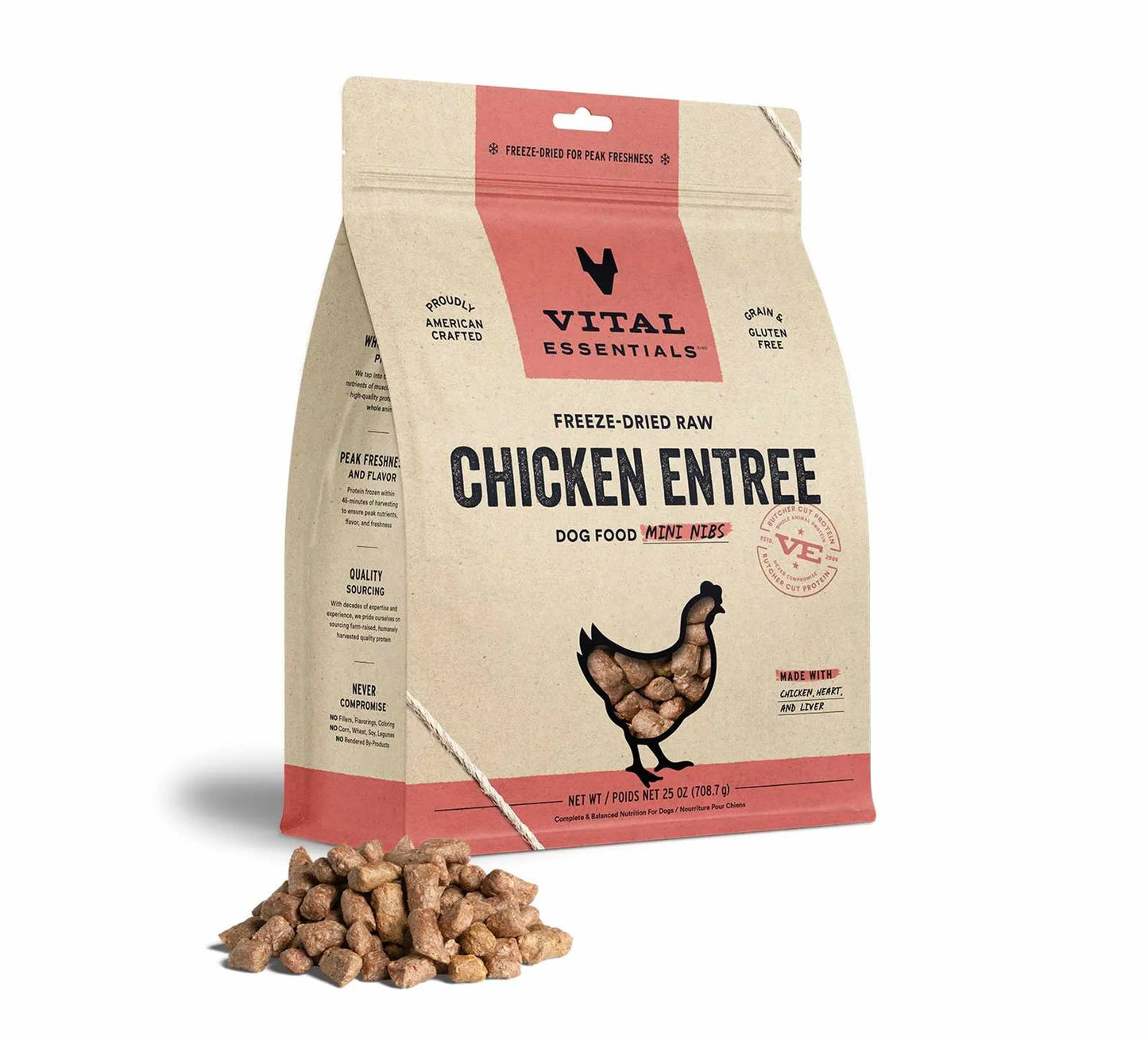 Vital Essentials(R) Freeze-Dried Raw Chicken Entree Dog Food Mini Nibs