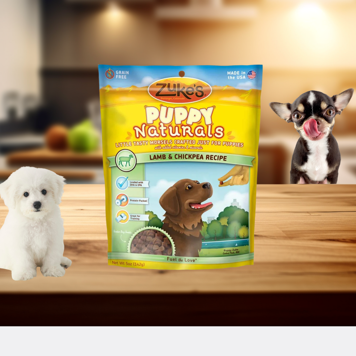 Zuke's Puppy Naturals | Training Dog Treats | Lamb & Chickpea Recipe | Grain Free | 5 oz Pack Zukes Dog Treats Soft & Chewy