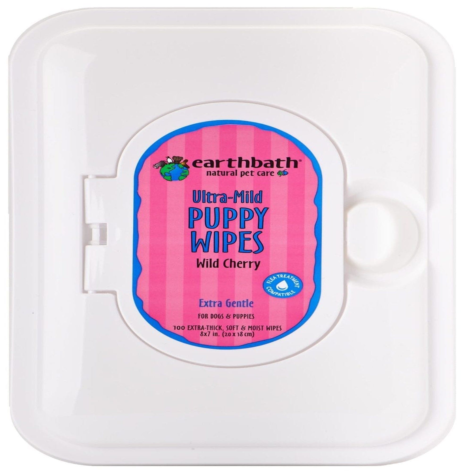 Earthbath Ultra-Mild Puppy Wipes, Wild Cherry 1ea/100 ct Earthbath Dog Grooming Wipes