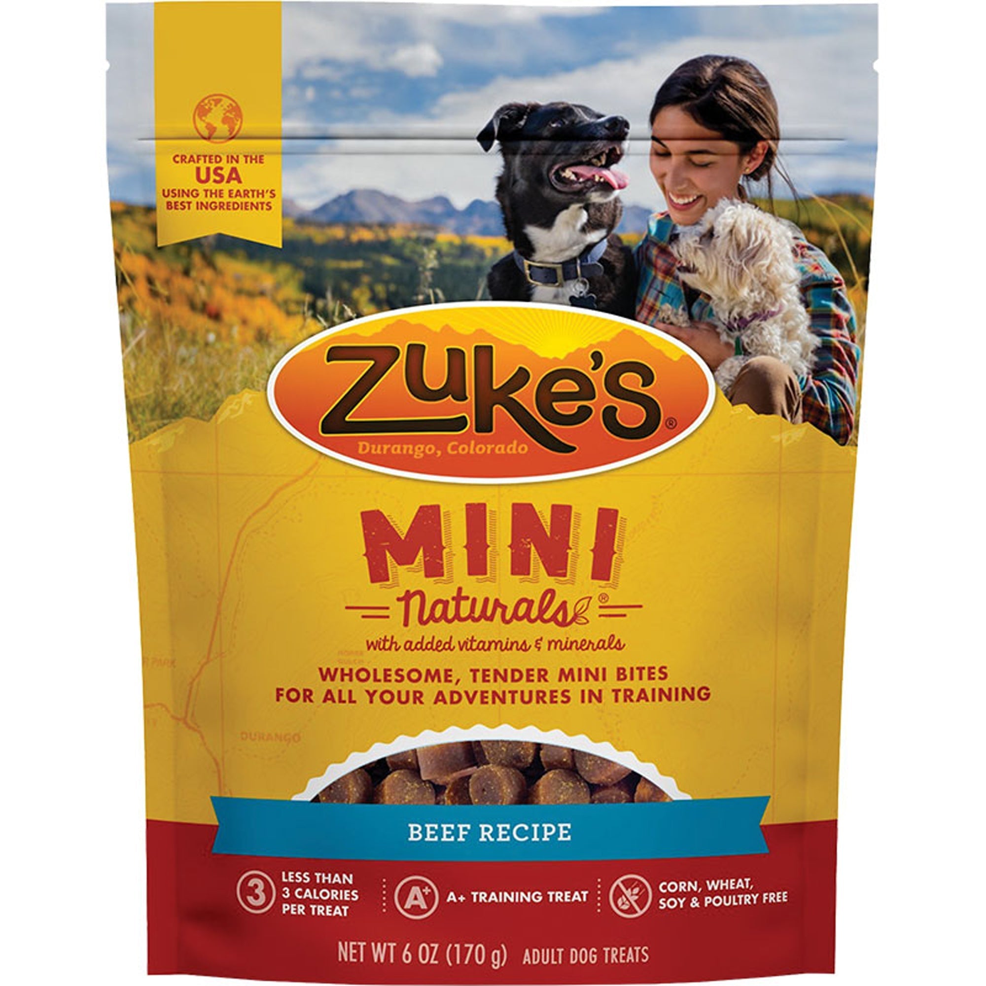 Zukes Dog Mini Natural Beef 6oz. Zukes Dog Treats Soft & Chewy