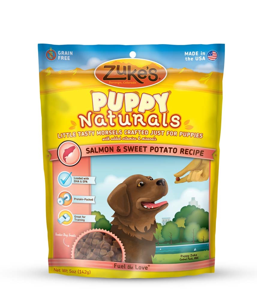 Zukes Puppy Naturals Grain Free Salmon And Chickpea Dog Treats 5 oz. Zukes Dog Treats Soft & Chewy