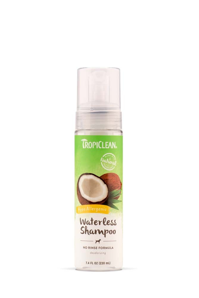 TropiClean Hypoallergenic Waterless Shampoo for Dogs 1ea/7.4 fl oz TropiClean Dog Grooming Shampoo and Conditioners
