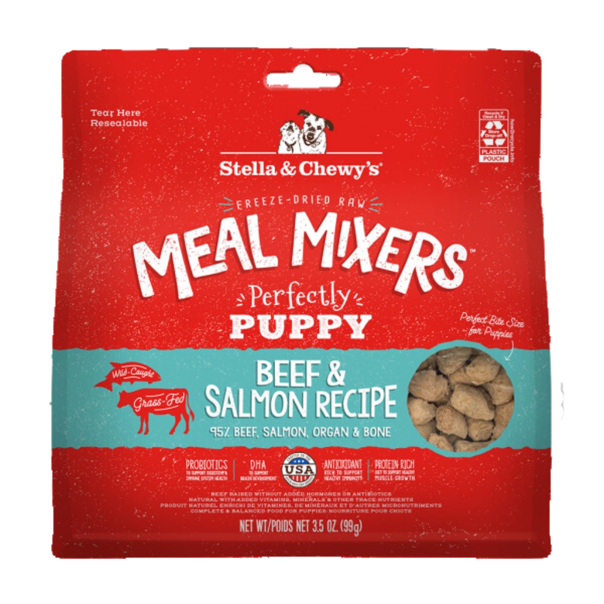 Stella and Chewys  Dog Freeze-Dried Mixer Puppy Beef and Salmon 3.5oz. Stella & Chewys Dog Food Freeze Dried