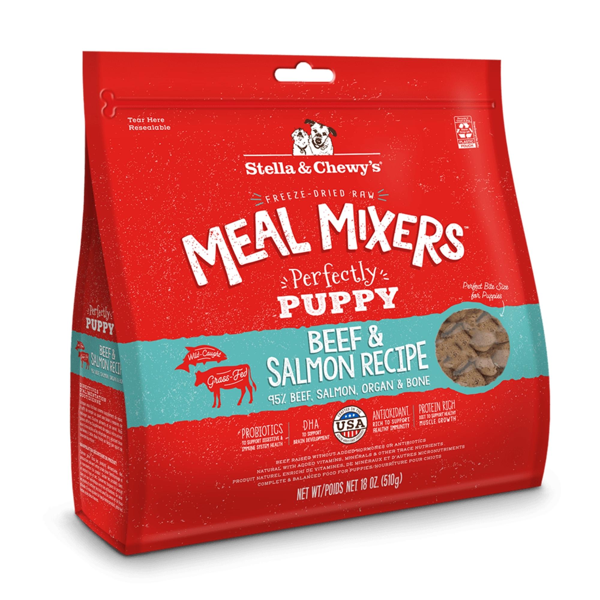 Stella and Chewys Dog Freeze-Dried Mixer Puppy Beef and Salmon 18oz. Stella & Chewys Dog Food Freeze Dried