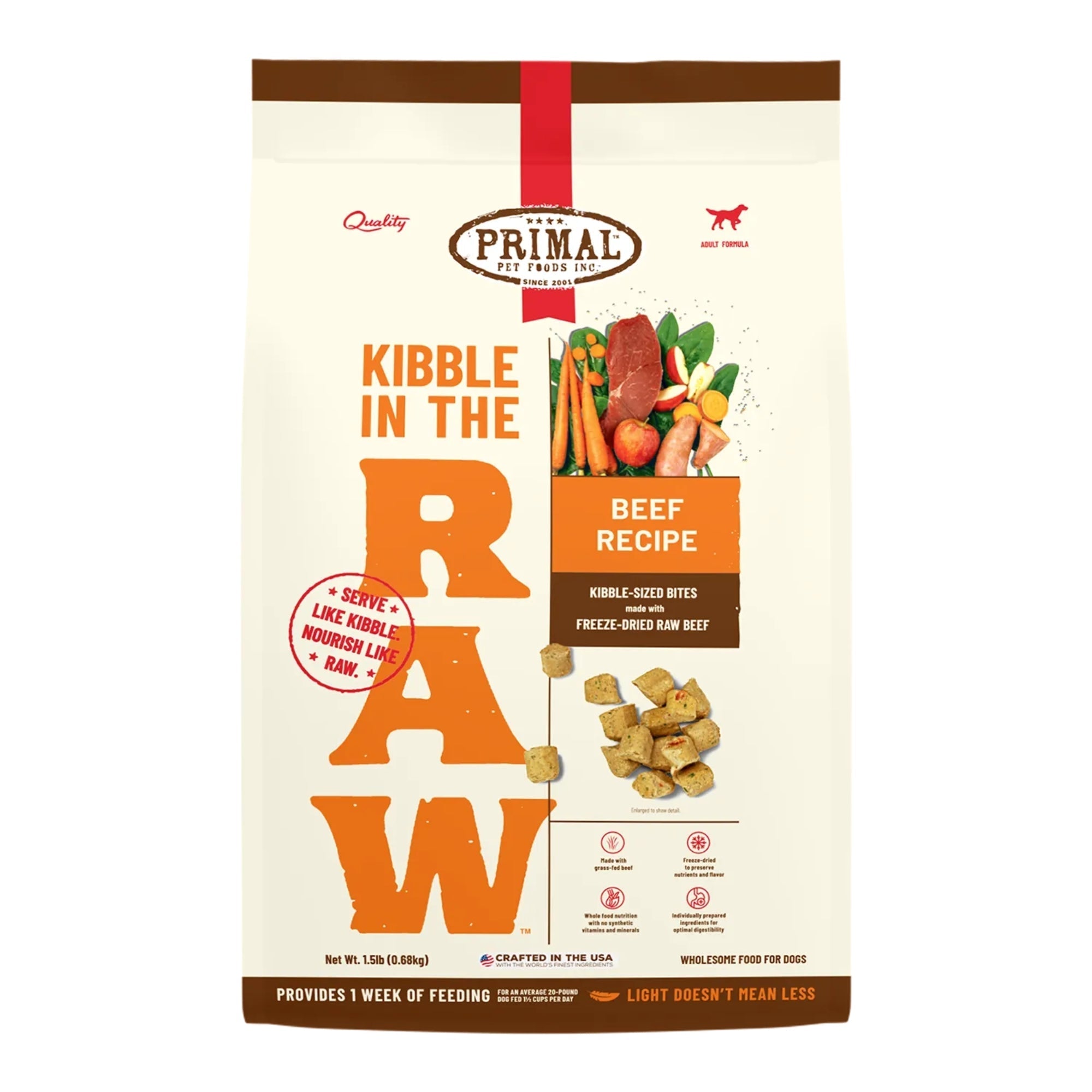 Primal Dog Freeze-Dried Kibble In The Raw Beef 9Lb Primal Pet Food Dog Food Freeze Dried