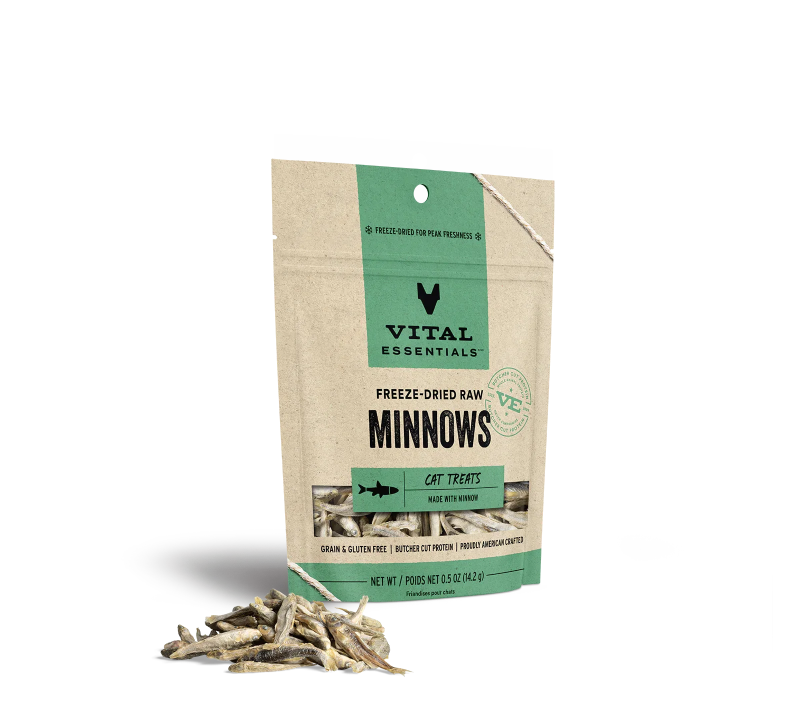 Vital Essentials Cat Freeze-Dried Treat Minnows 0.5oz. Vital Essentials Cat Treats Freeze Dried
