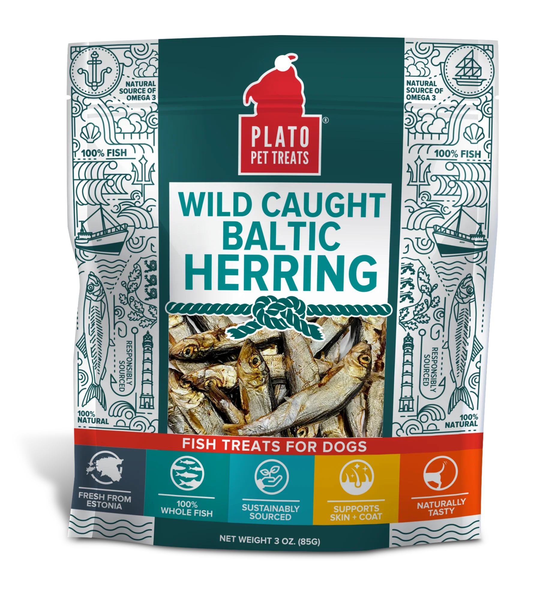 Plato Dog Baltic Herring 3 oz. Plato Pet Treats Dog Treats Jerky