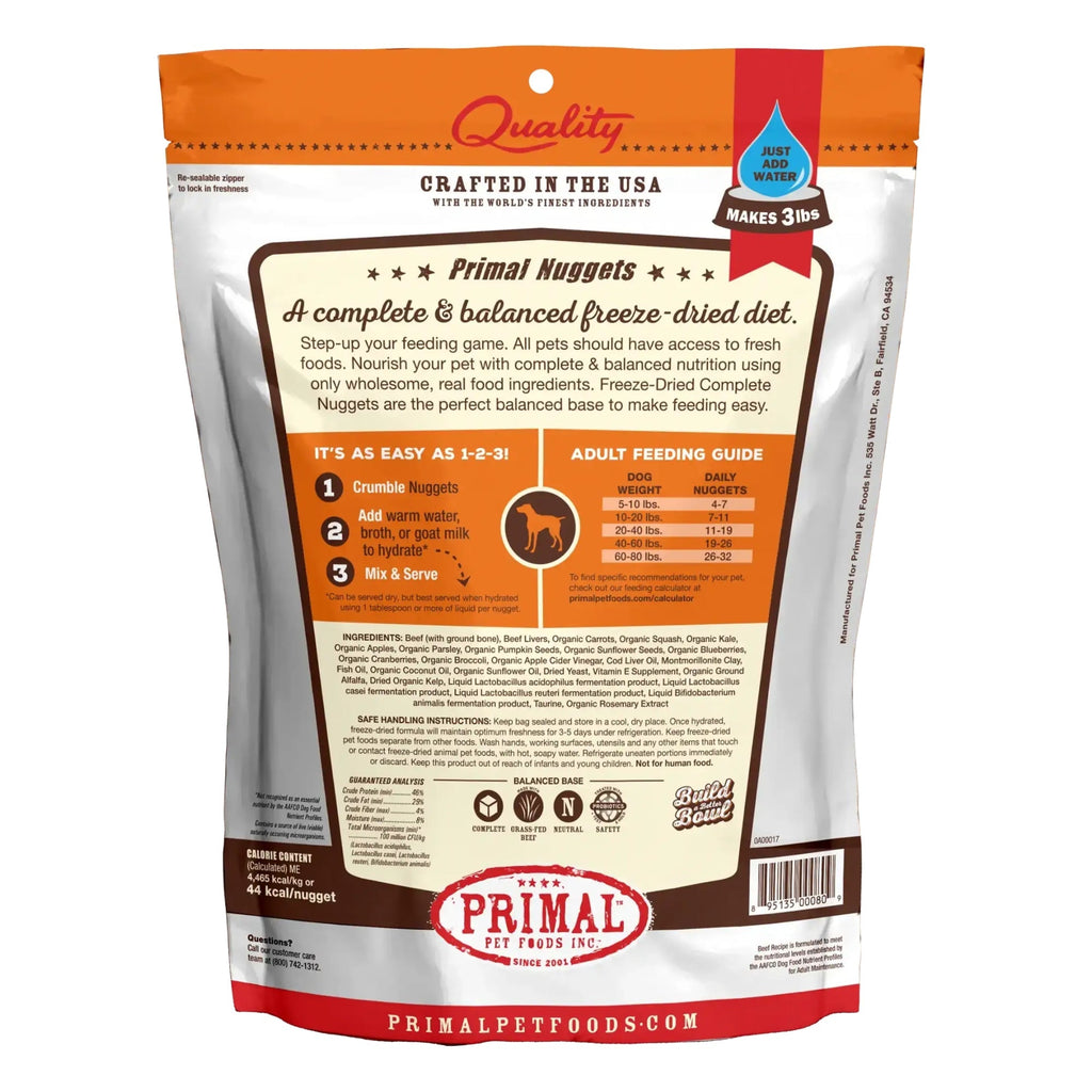 Primal Pet Foods Freeze Dried Dog Food 5.5oz.- Beef Primal Pet Food Dog Food Freeze Dried