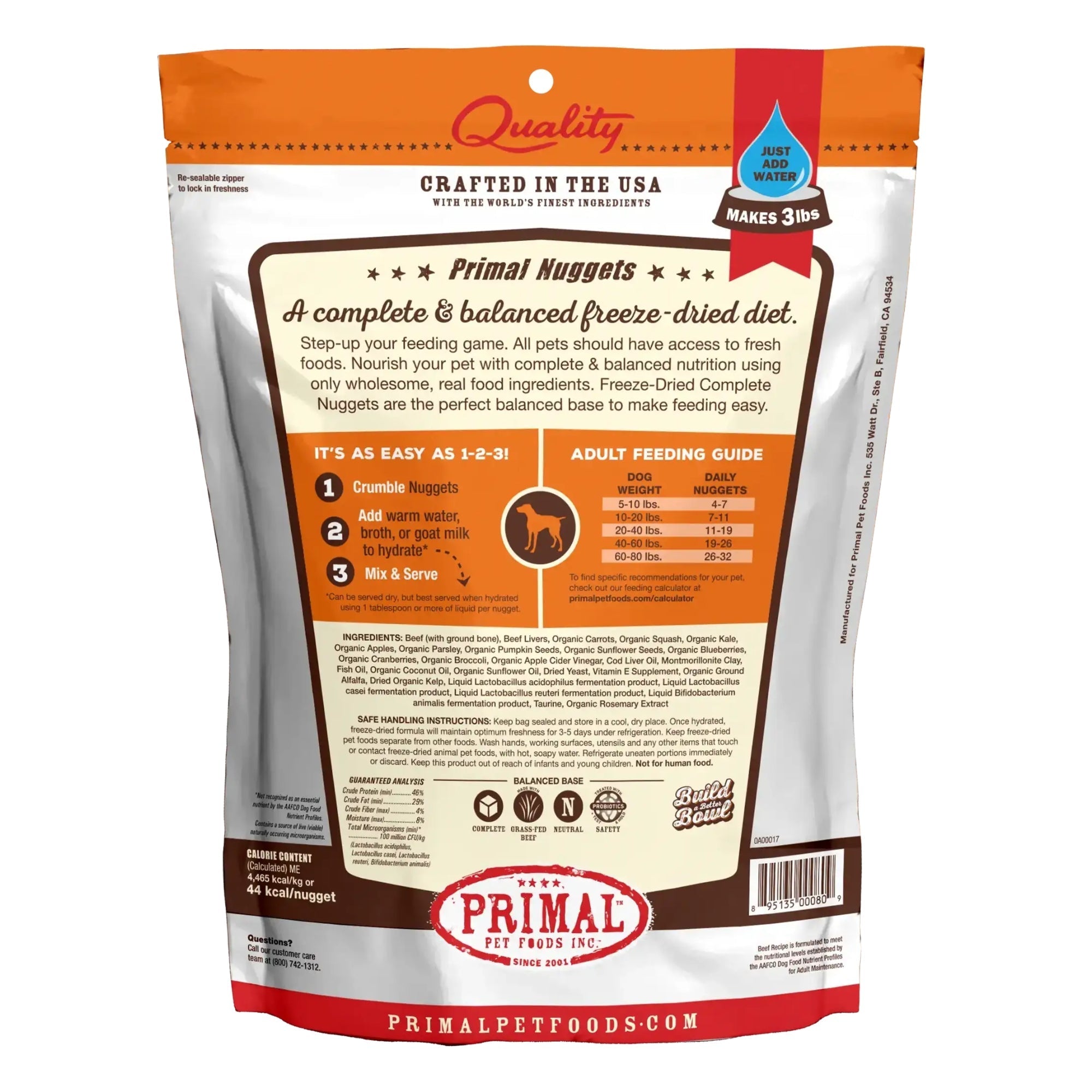 Primal Pet Foods Freeze Dried Dog Food 5.5oz.- Beef Primal Pet Food Dog Food Freeze Dried