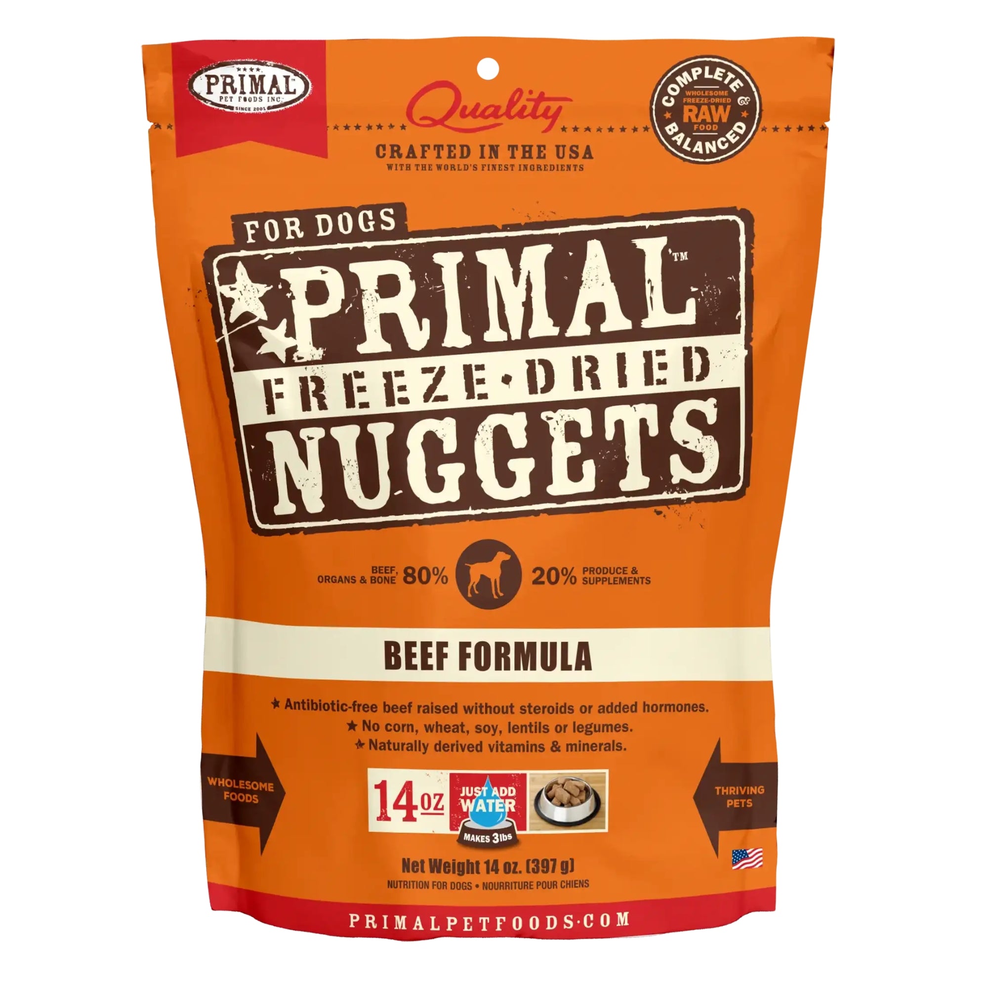 Primal Pet Foods Freeze Dried Dog Food 5.5oz.- Beef Primal Pet Food Dog Food Freeze Dried