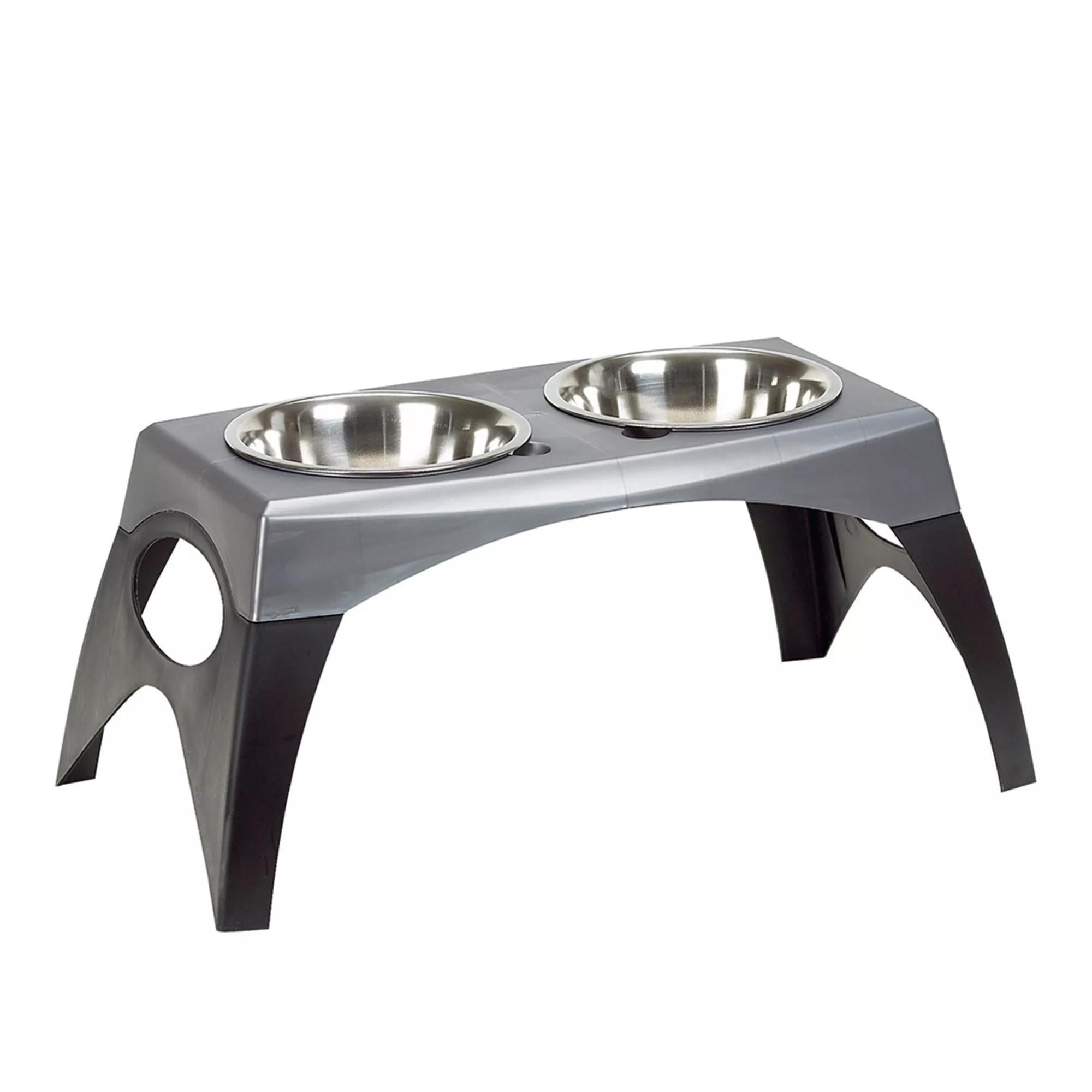 Bergan Stormcloud Elevated Feeder 2 Dog Bowl Black/Grey 1ea/XL Bergan Dog Bowls and Dishes