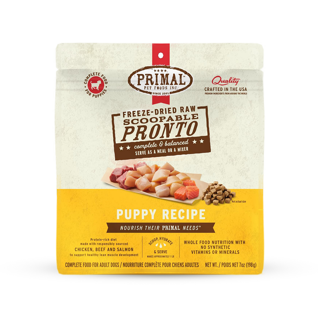 Primal Dog Freeze-Dried Pronto Puppy Chicken Salmon 7oz. Primal Pet Food Dog Food Freeze Dried