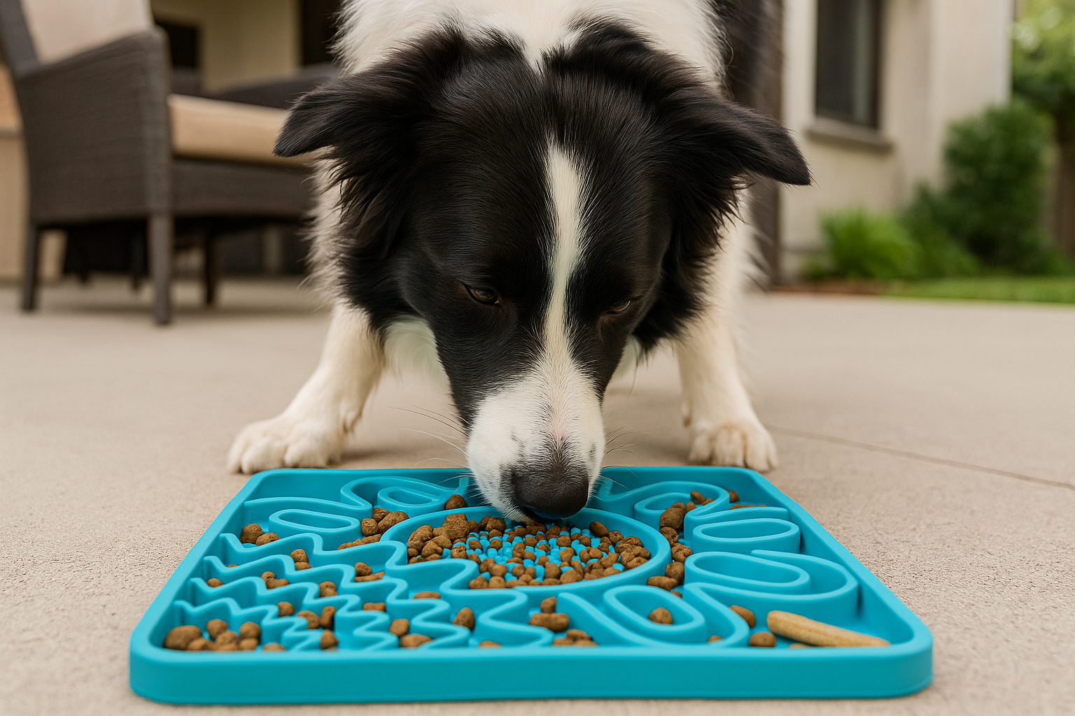 Messy Mutts Dog Cat Framed Silicone Interactive Multi Surface Mat 10In X 10In Blue Messy Mutts Dog Bowls and Dishes