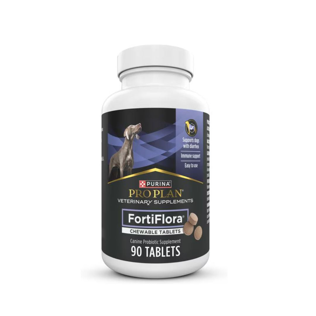 Purina Pro Plan Veterinary Diets FortiFlora Chewable Tablets Probiotic Digestive Supplement for Dogs, 90 tablets Purina Veterinary Dog Supplements Digestive and Urinary